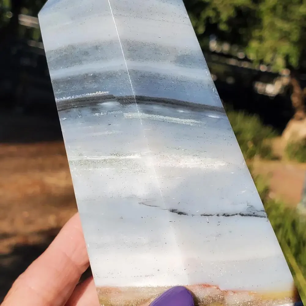 Ocean Jasper Blue Yellow Banded Masterpiece Tower Crystal 793 grams